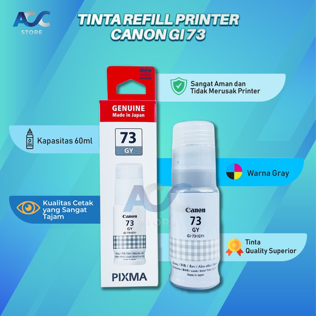 1 SET 6 PCS Tinta Canon Gi 73 Isi Ulang Printer G670 G507