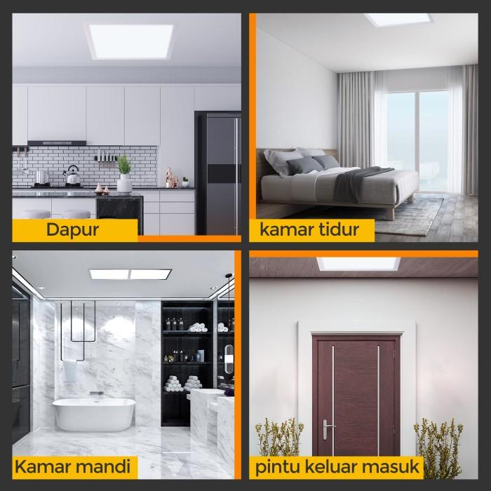 Hyderson Lampu Panel Downlight Led Kotak 24W Hitam/Putih 6500K 1920Lm