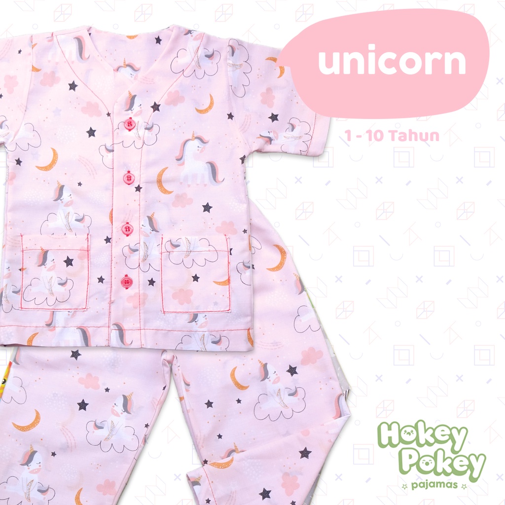 Setelan Baju Tidur Piyama Anak Perempuan Motif Unicorn Pink