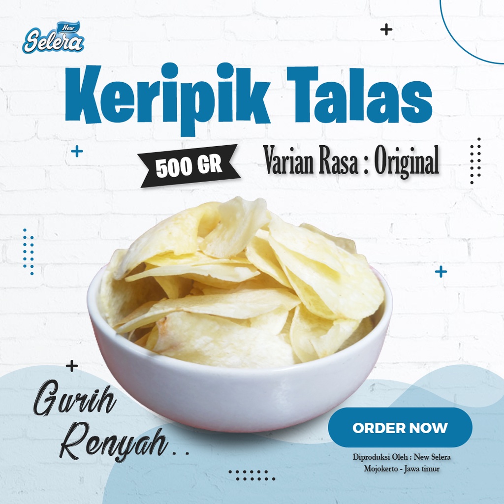 

Keripik Talas Original / Taro Chips / Kripik Talas Netto 500 Gr