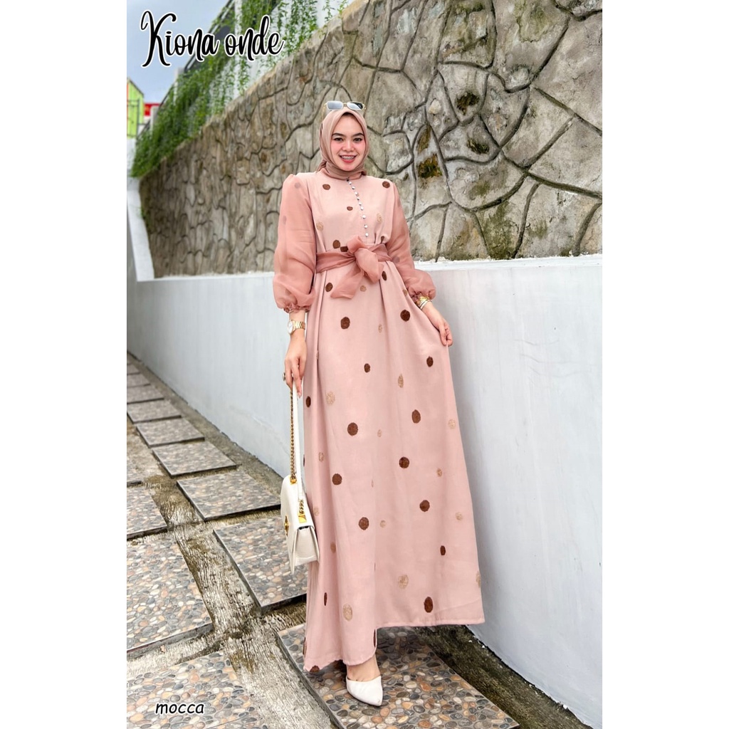 GAMIS PESTA KONDANGAN KIONA ORGANZA KRINKLE POM POM