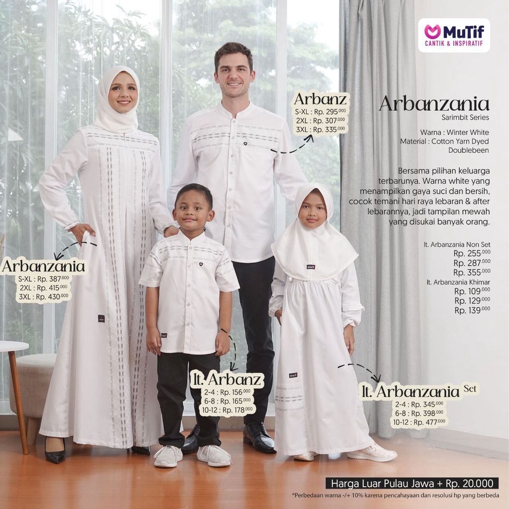 Baju Sarimbit Sarimbit Keluarga Sarimbit Putih Sarimbit Arbanzania - Arbanz Sarimbit Mutif Gamis Dew