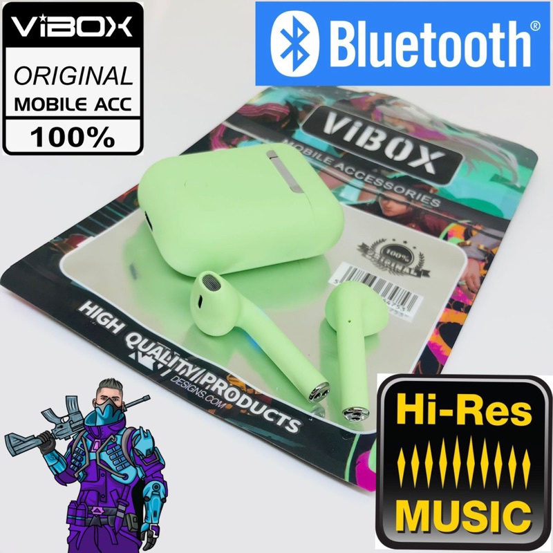 Vibox i12 BT macaron Warna TWS Bluetooth 5.0 Earphone Earbud Olahraga Wireless Earphones Nirkabel Headset With Mic BY SMOLL