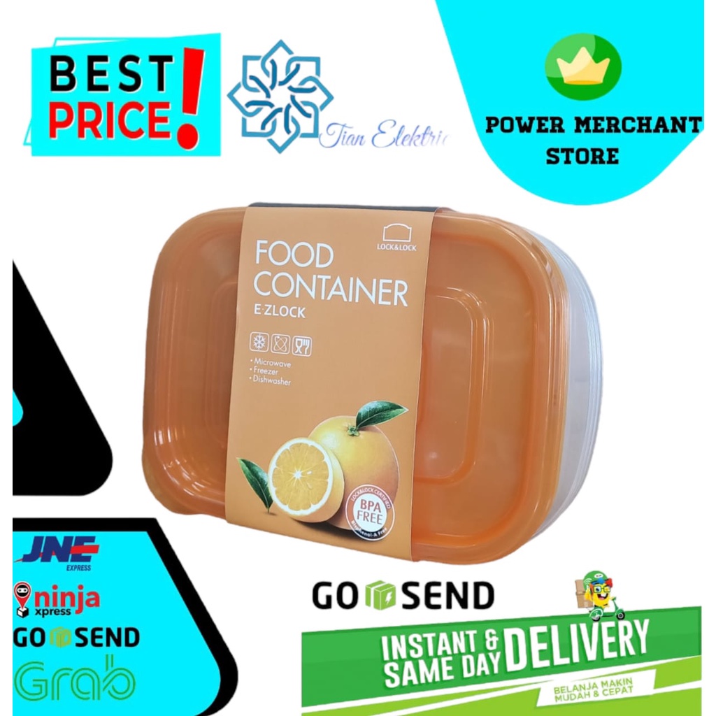 LOCK&amp;LOCK HLE120S EZLOCK Food Container 520ML/3PCS