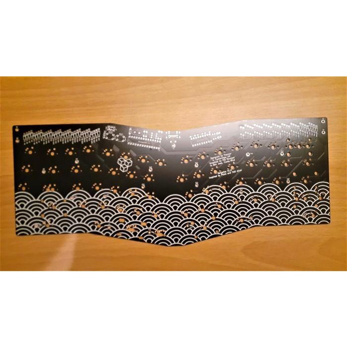 Seigaiha alice layout mechanical keyboard throughhole pcb usb c