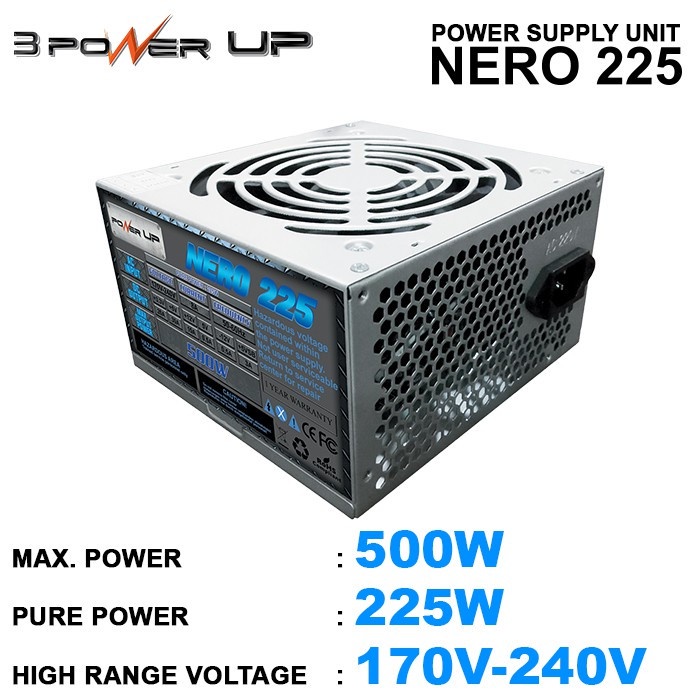 Power Supply Power UP 500W PSU Power-UP 500 Watt Resmi