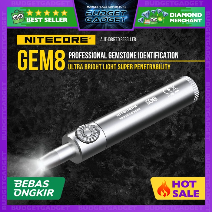 Terlaris Nitecore Gem8 Senter Indentifikasi Batu Mulia Gemstone Xp-L Hi V3 500