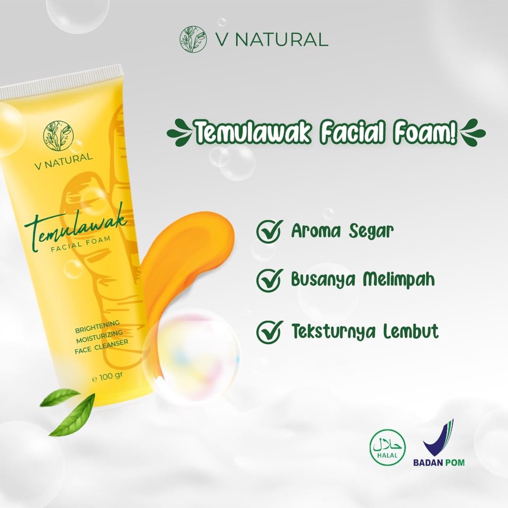 V NATURAL VNatural Brightening Facial Foam Temulawak 100gr