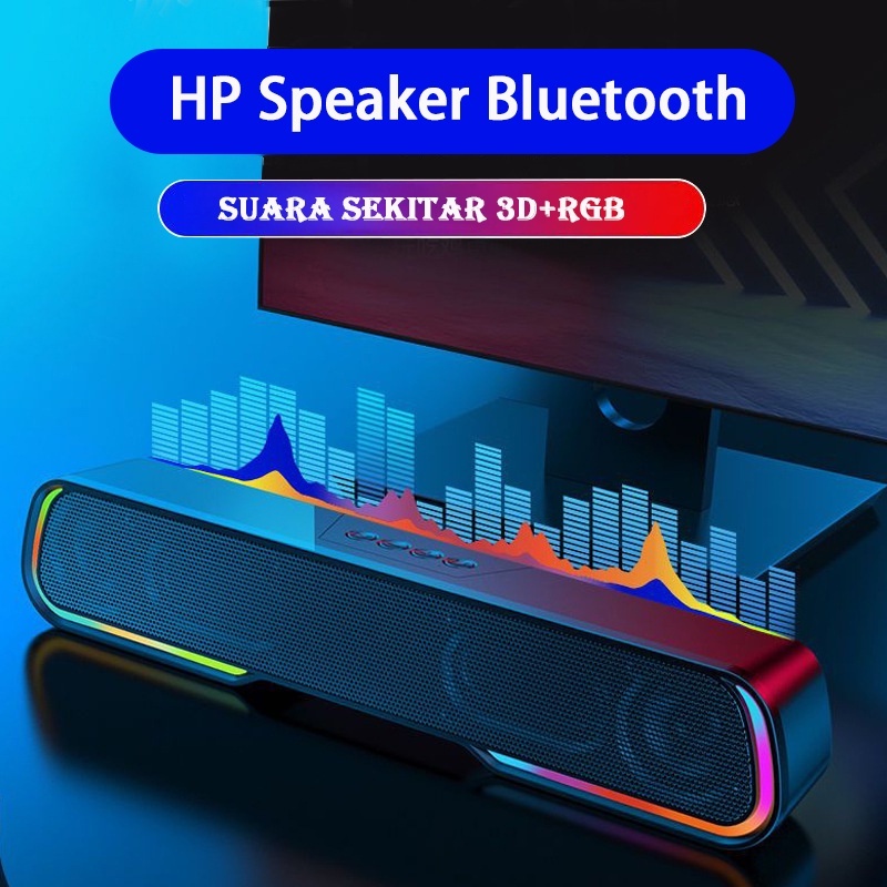 Multimedia 5.0 Speaker Bluetooth Soundbar RGB LED Light Computer TV Phone TF 360° Stereo Surround Wireless Bluetooth Speaker Sound Bar GS8 RGB Rhythm Light