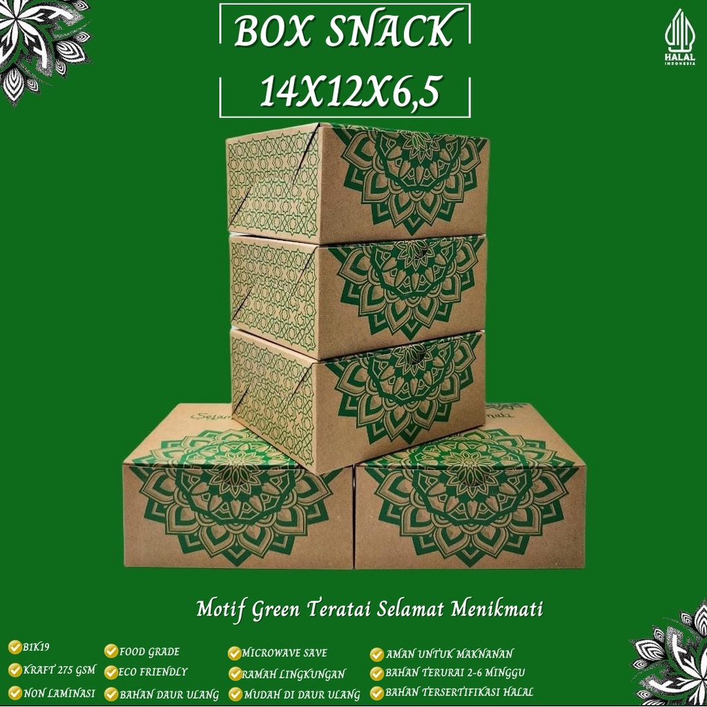 Snack Box 14x12 Dus Snack Motif Teratai (B1K19-14X12X6.5 Cm)