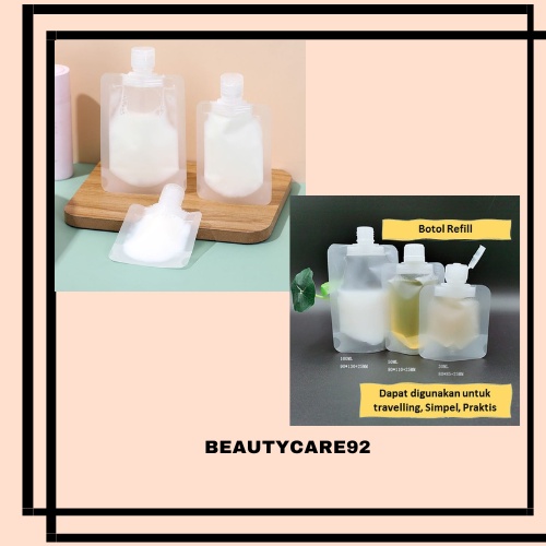 Travel Pouch Kantong Sabun Lotion Cair Plastik / Travel Pouch Wadah Kosmetik Skincare