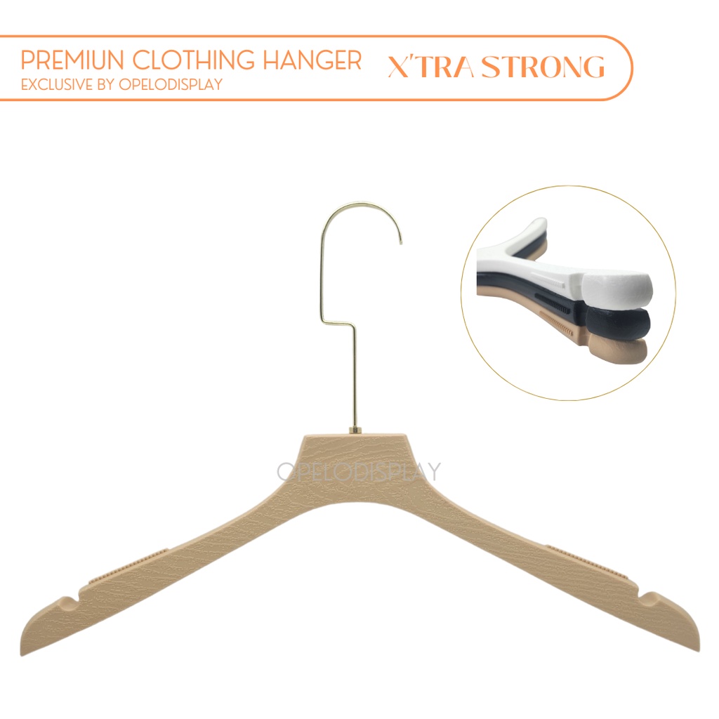 Hanger Butik Premium Plastik Solid  Motif Serat Kayu Hanger Wedding dress Hanger Mewah