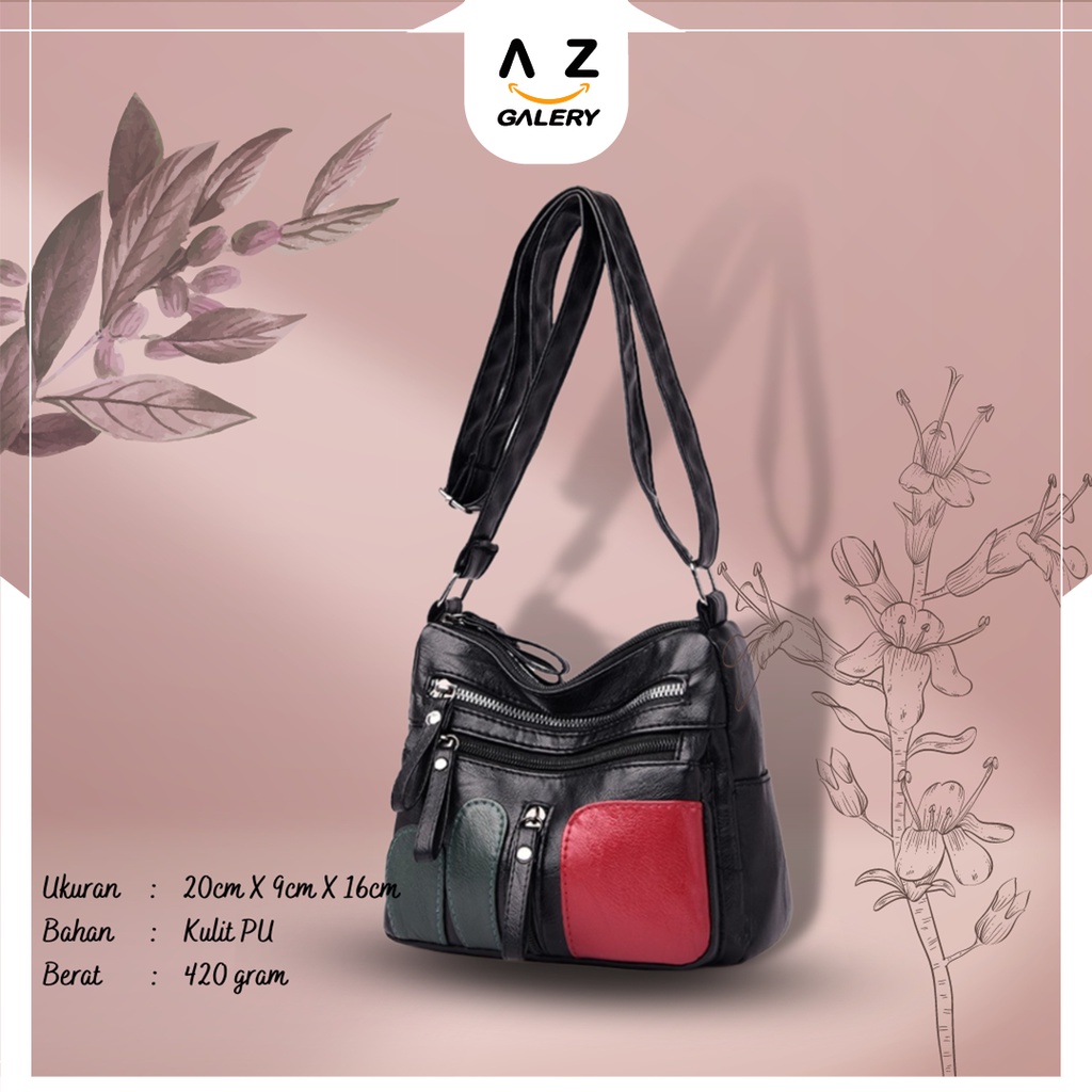 Azgalery T148 Tas Wanita Selempang Fashion Bags Kekinian Murah Slingbang Import Tas Slempang Korea