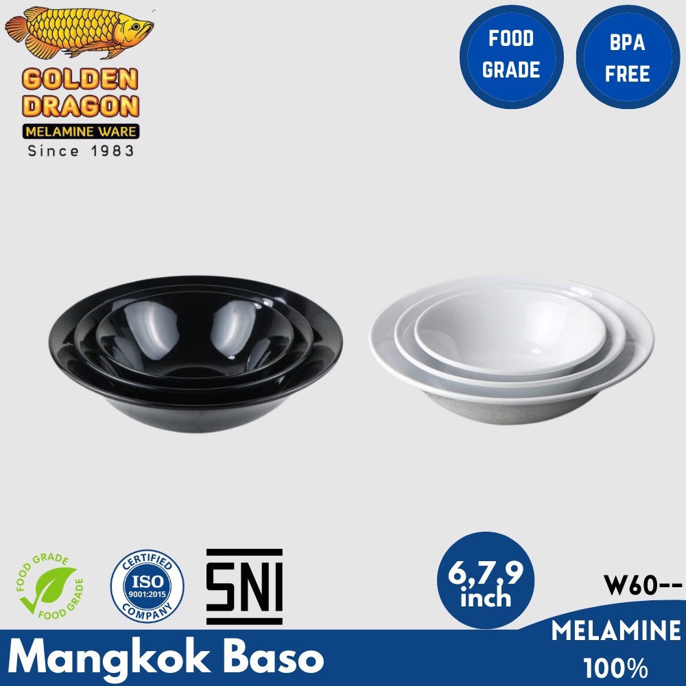 Mangkok Baso Melamin Horeka Mangkuk Bowl Bakso Golden Dragon Melamine 6 7 dan 9 inch Horeka Series