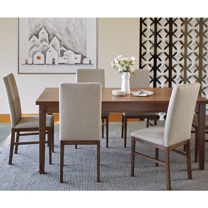 RAY Set meja Makan Minimalis Kayu Jati 4 Kursi 6 Kursi Busa Empuk Modern - Meja Saja