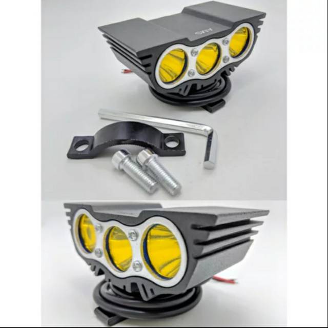 LAMPU TEMBAK SOROT OWL 3 MATA CAHAYA KUNING