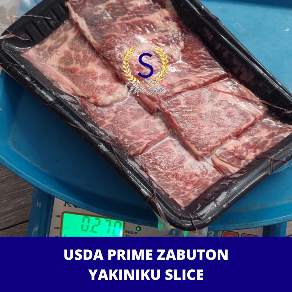 

USA Prime Zabuton SLICE Shabu Premium Yakiniku Steak Juicy [FROZEN FOOD DAGING]