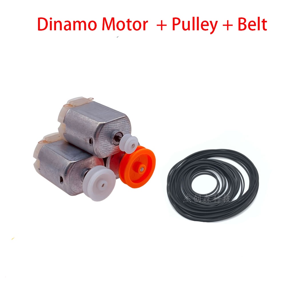 Dinamo Motor plus PULLEY and BELT Shaft 2mm (130VX)