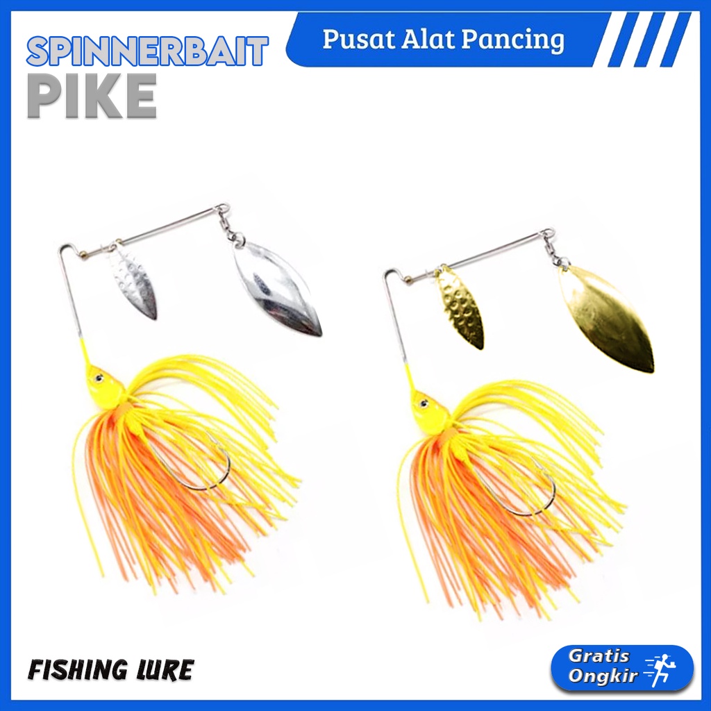 Umpan Casting Spinner Bait Pisau Ganda 17G Umpan Spinner Pisau Willow Ganda untuk Bass Pike Tiger Muskie Metal Jig Umpan Casting Gabus Toman