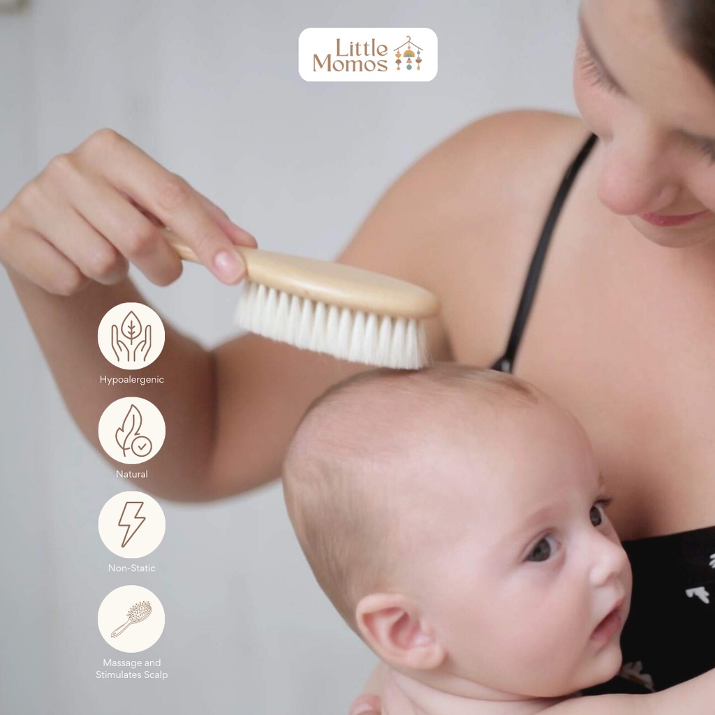 Little Momos Sisir Bayi Natural Bamboo Comb Hair Brush