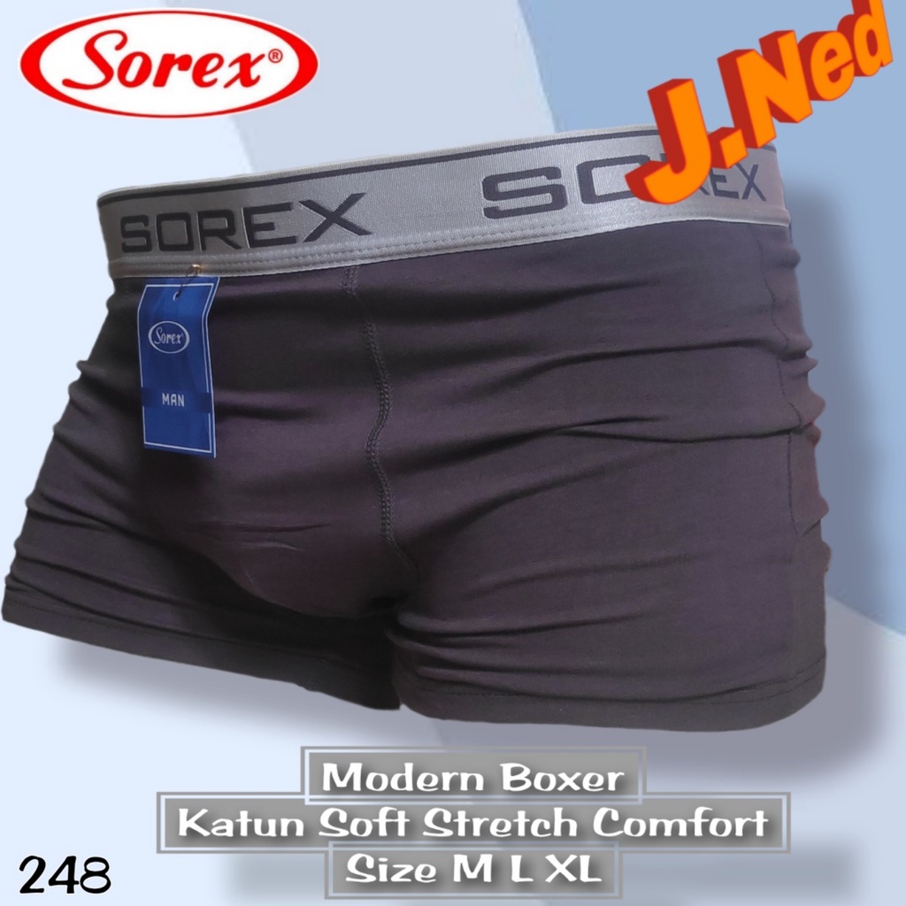 J248D - PER BOX ISI 2 PCS CELANA DALAM BOXER PRIA SOREX SIZE S - XL