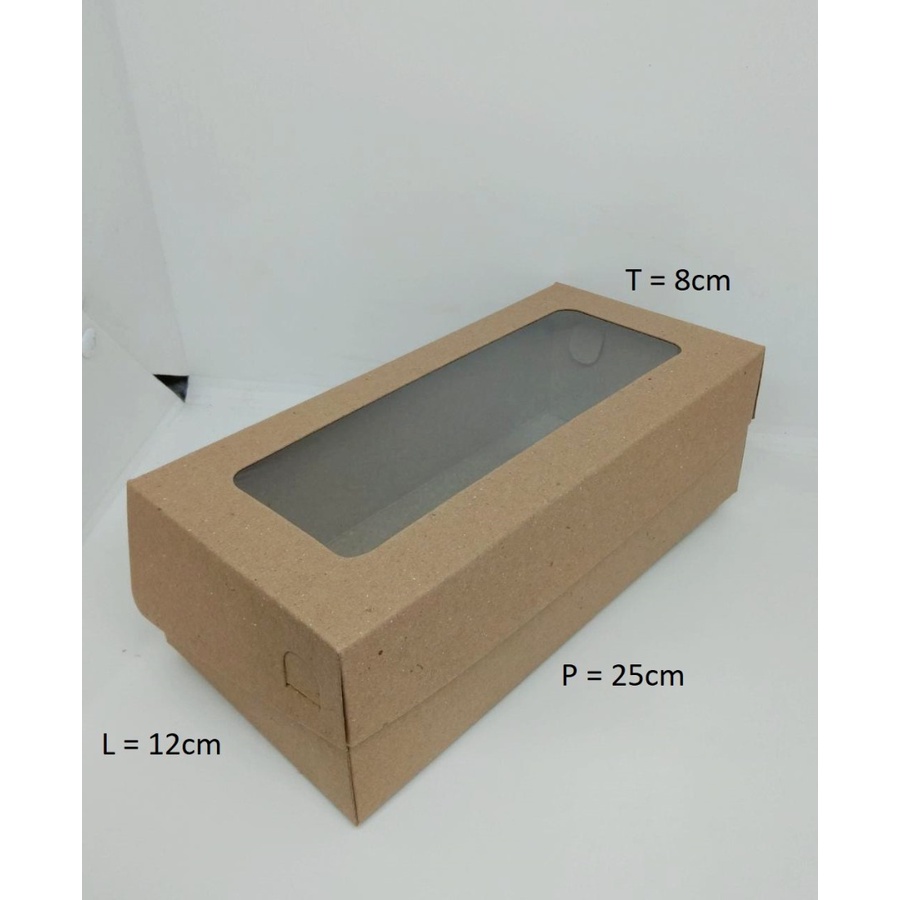 

10pcs BROWNIES BOX KRAFT MIKA 25X12X8 CM LAMINASI 365 GSM