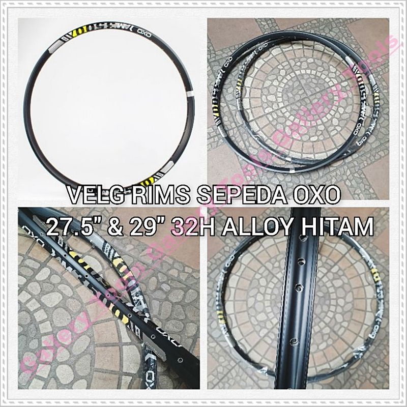 VELG RIMS SEPEDA OXO 27.5 32H ALLOY HITAM Merah Sepeda aksesoris sparepart