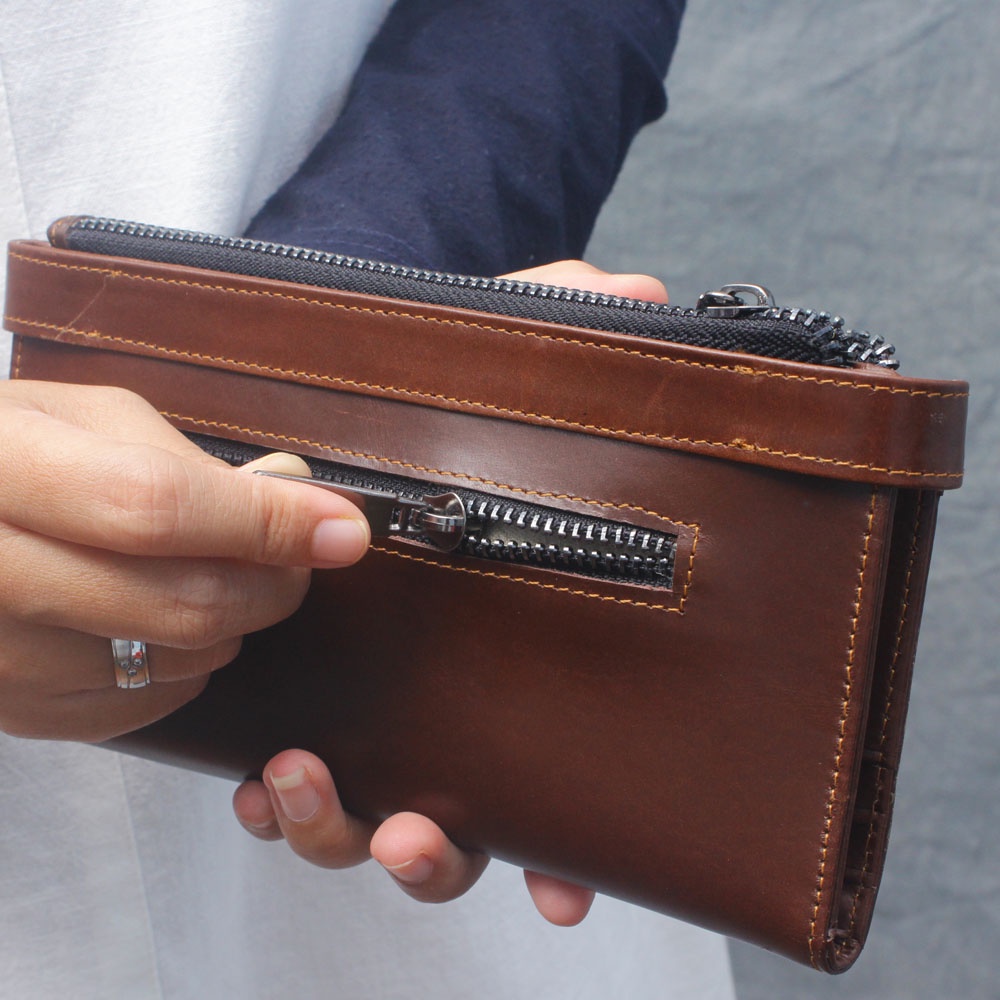 FELORA WALLET 100% Grain Leather / Dompet Lipat Wanita Bahan Kulit Asli Merk ALICE LEATHER AD01