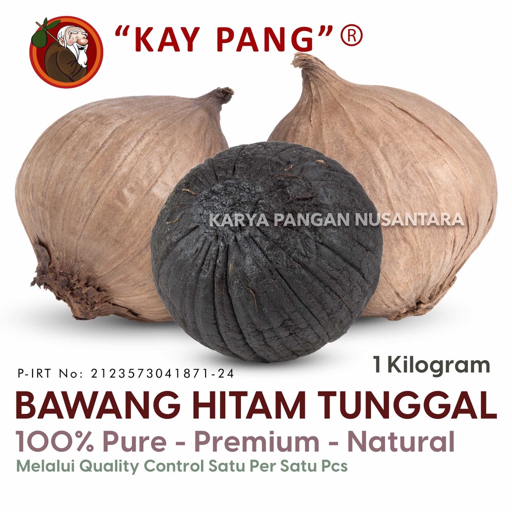 

Bawang Hitam Tunggal 1 Kg / Black Solo Garlic/ Bawang Lanang Hitam