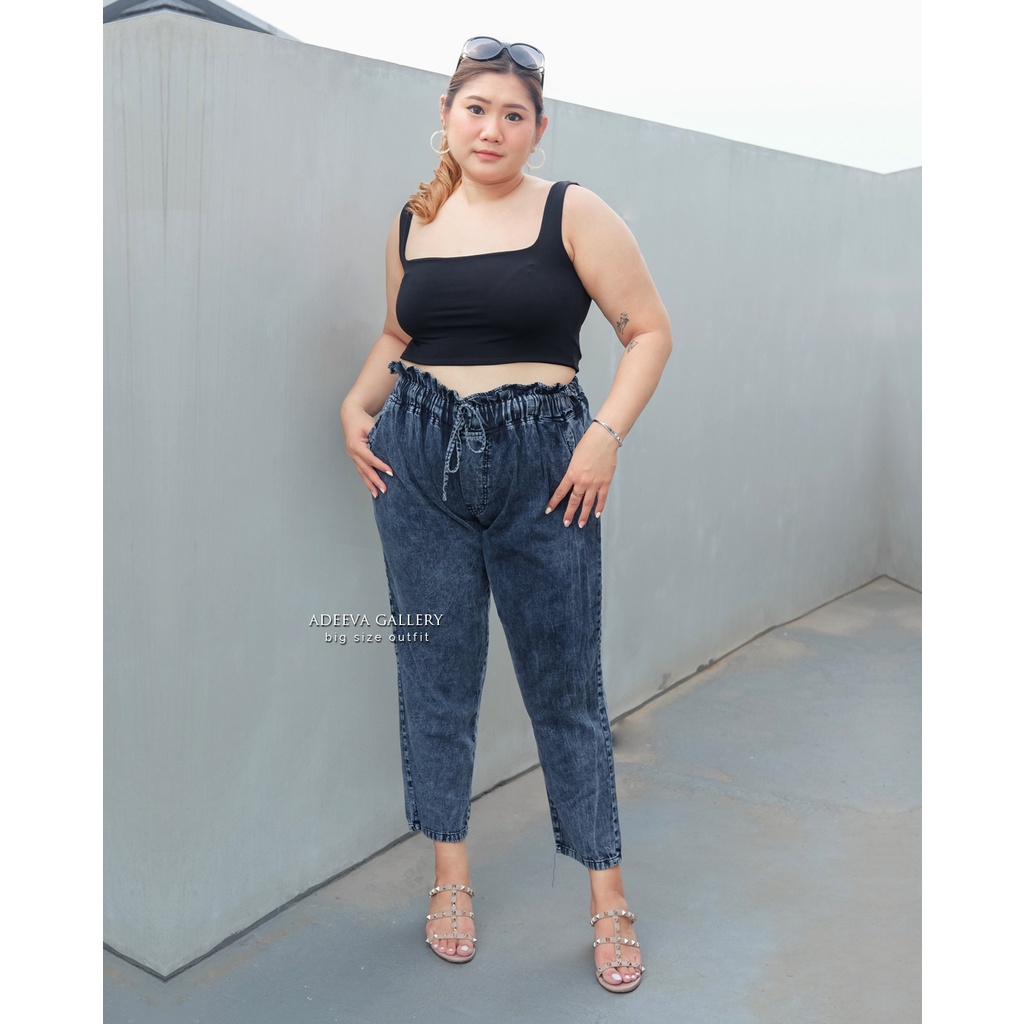 ADEEVA Baifern Pants Jumbo Celana Highwaist Jeans Jumbo