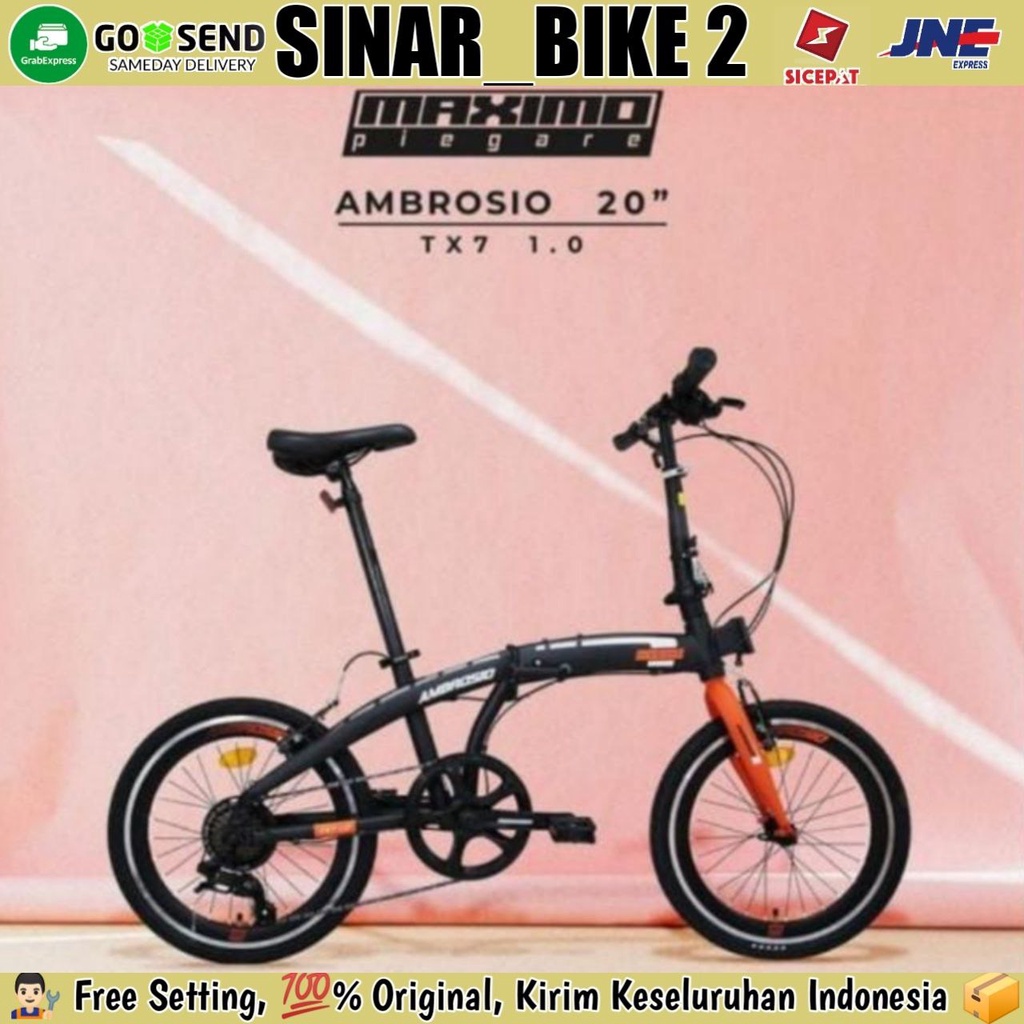 Sepeda Lipat Ukuran 20 Inch  MAXIMO PIEGARE AMBROSIO TX7 1.0 7 Speed