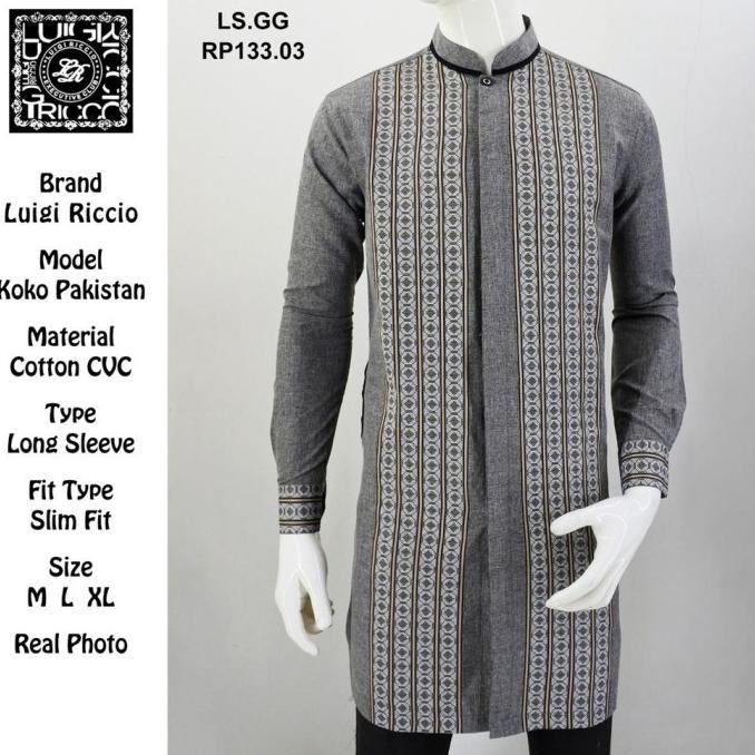 BAJU KOKO [FOR MEN] FAVORIT PRODUCT LUIGI RICCIO KEMEJA KOKO PAKISTAN KURTA PRIA EL09I09A82L