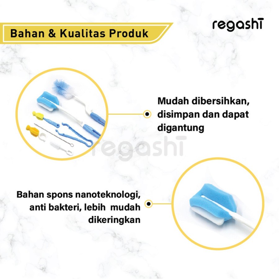 Sikat Pembersih Botol Susu Bayi | Spons Pembersih Botol - 7 in 1