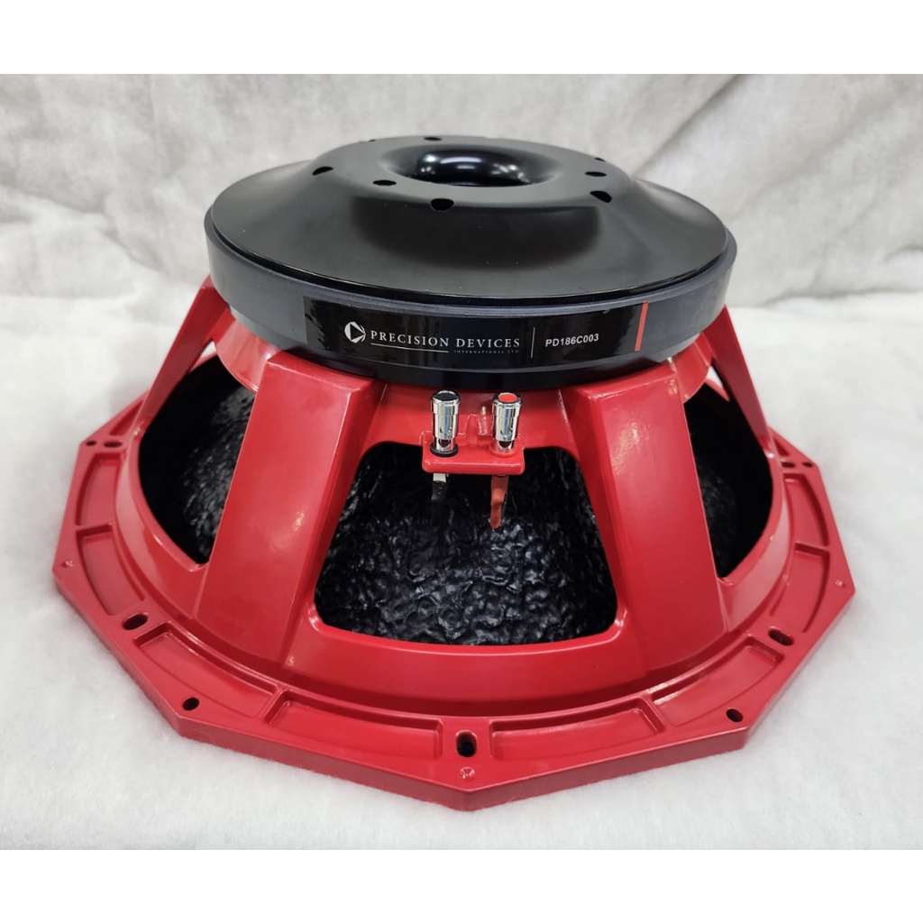 (PETI KAYU) Turbosonic speaker subwofer balap 18 inch PD186C003 / PD186 C003 / PD 186 ORIGINAL - RED SERIES - LIMITED EDITION