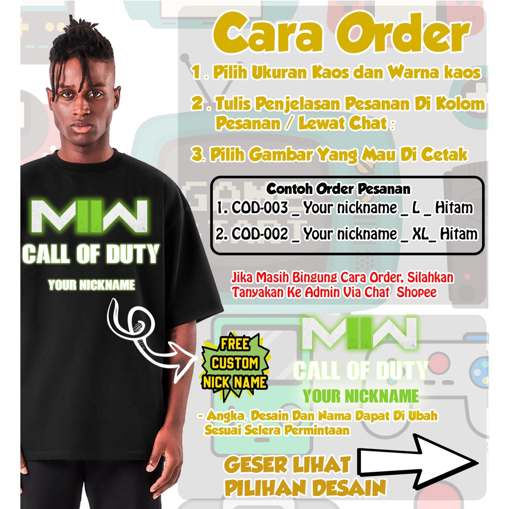 [FREE NAMA!!] Kaos Anak &amp; Family Call of Duty / COD 100% COTTON PREMIUM