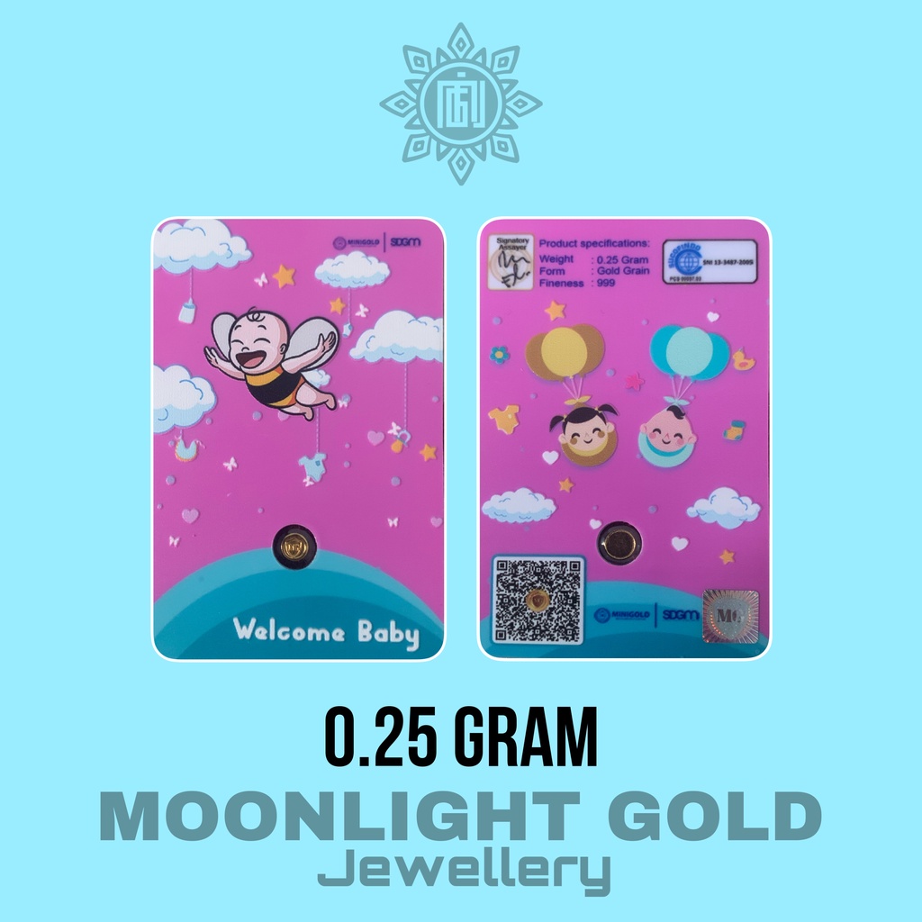 MiniGold 0.25 Gram Gift Series Welcome Baby Bisa Tukar Tambah Antam minigold 0.25gr 0,25gr 025gr 025