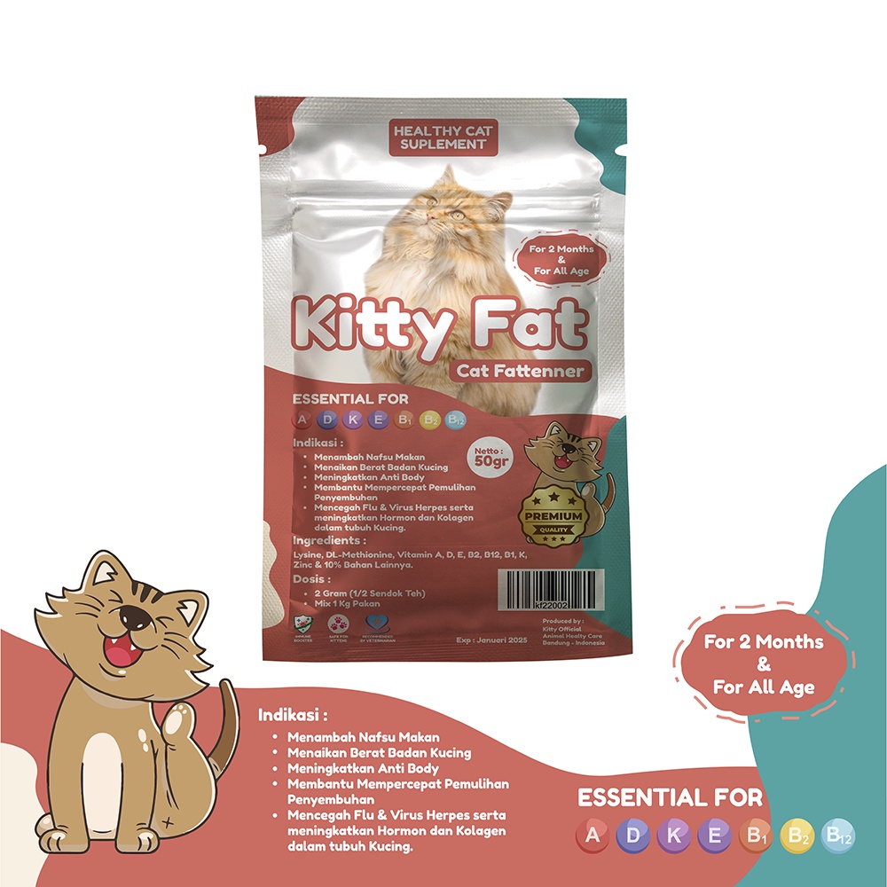 Kitty Fat 50gr Vitamin Nafsu Makan kucing Premium Fattener