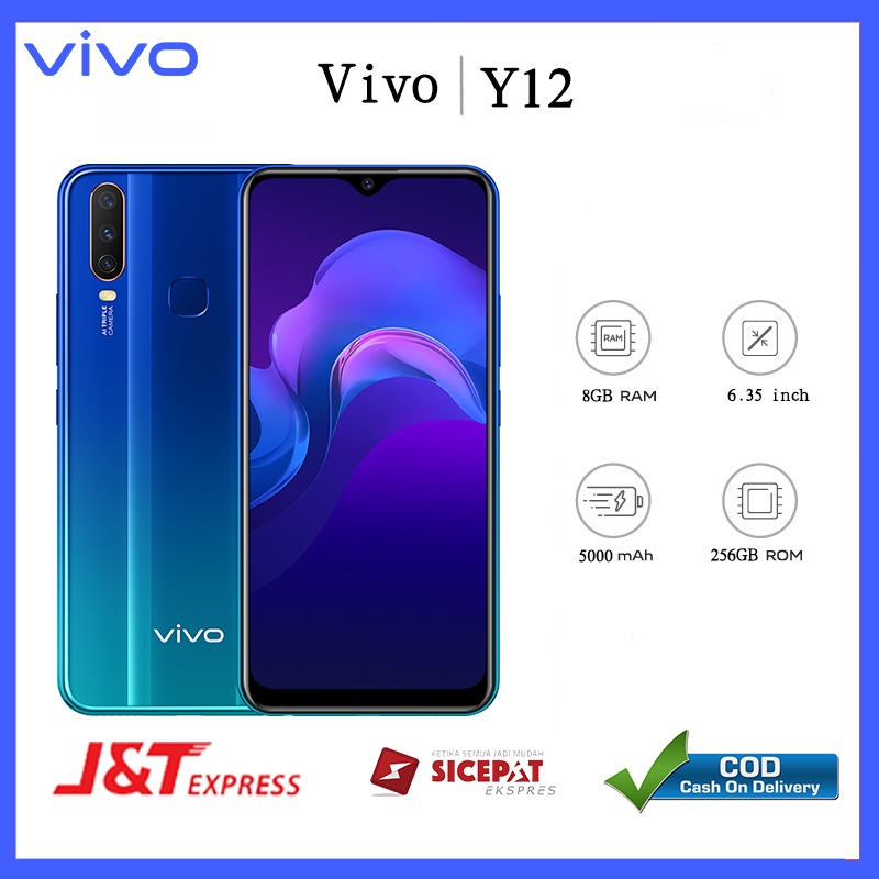 HP VIVO Y12  ori original hp new hp baru ram 8/256GB,6.35 big inches HD screen,8MP+13MP kamera,Hp sm