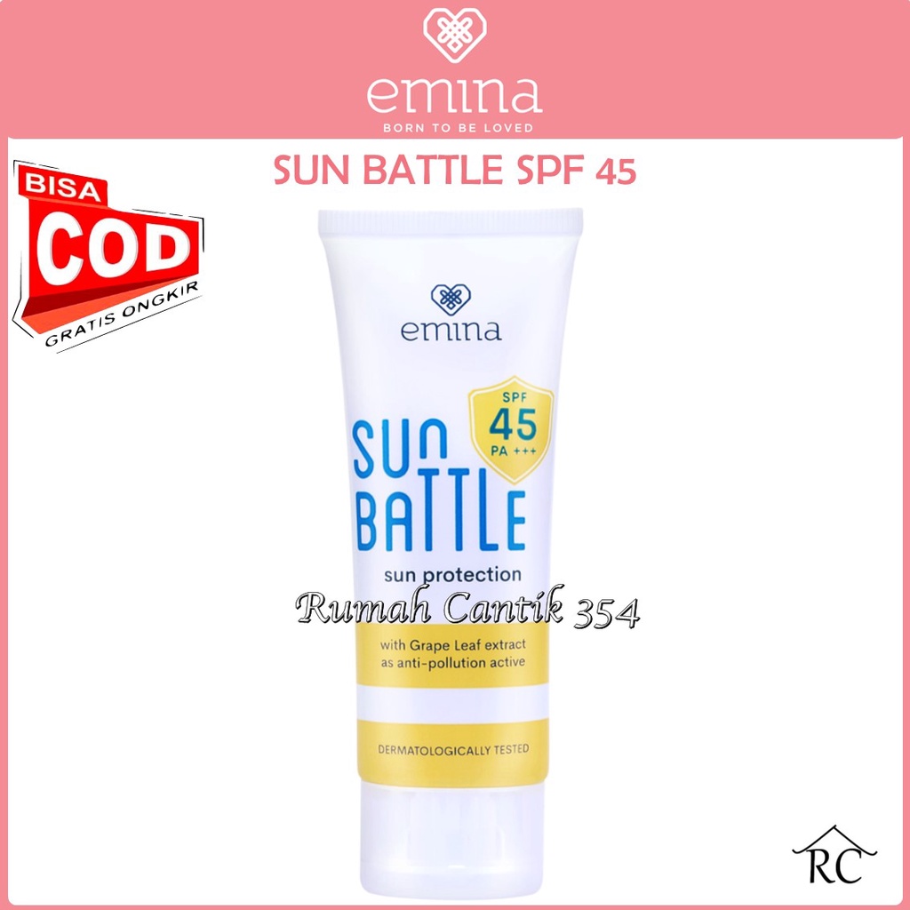 Emina Sun Battle SPF 45 PA+++ 30 mL - Skincare Sunblock Pelindung dari Sinar Matahari + UV Rumah Cantik 354