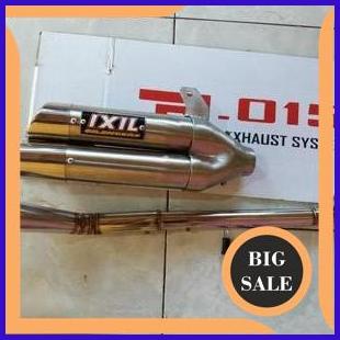 Knalpot IXIL Double Muffler Titan Full Set Xabre, Vixion, Byson, Scorpio, NVA, NVL, R15 Full Stainle