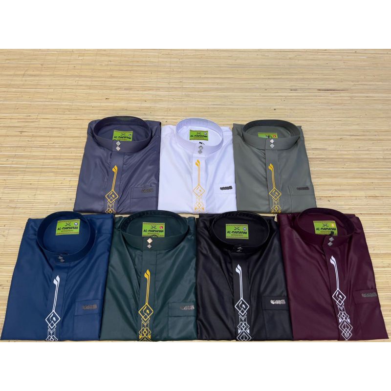koko al maimanah semi gamis bordir baju muslim pria