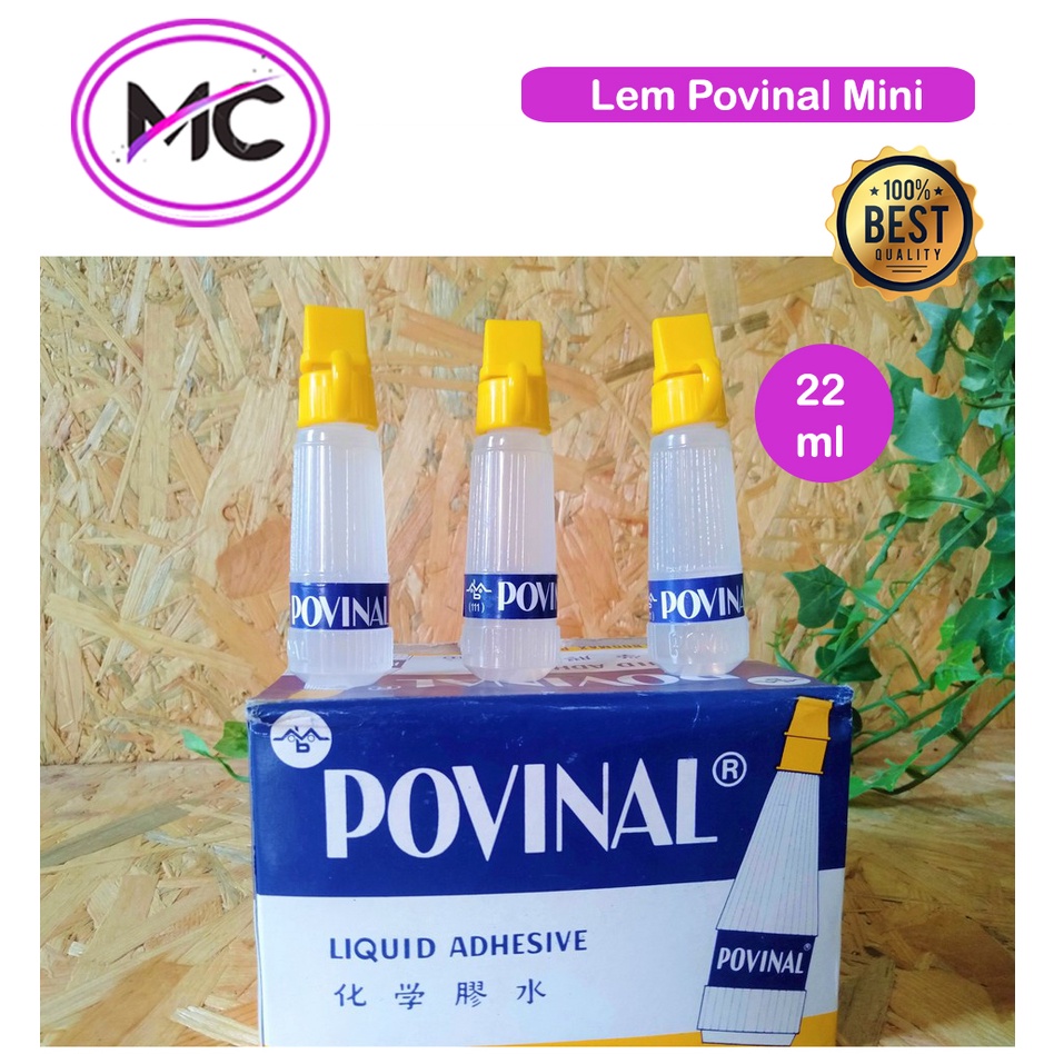 Lem Kertas Povinal Glue Cair Botol Bening Slime DIY Murah Kerajinan Praktis