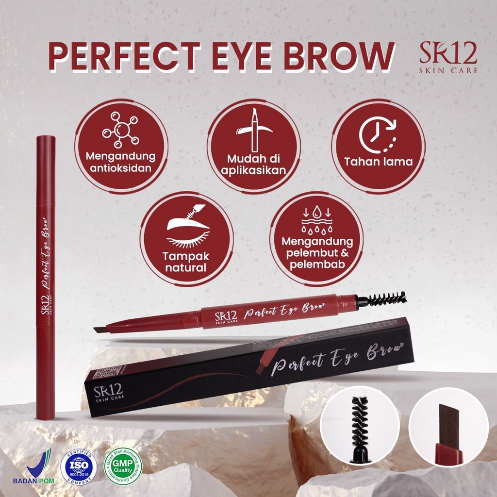 Eye Brow Dark Brown SR12 Pencil Alis Waterproof Premium BPOM Mudah Diaplikasi Lembab Menutrisi Alis