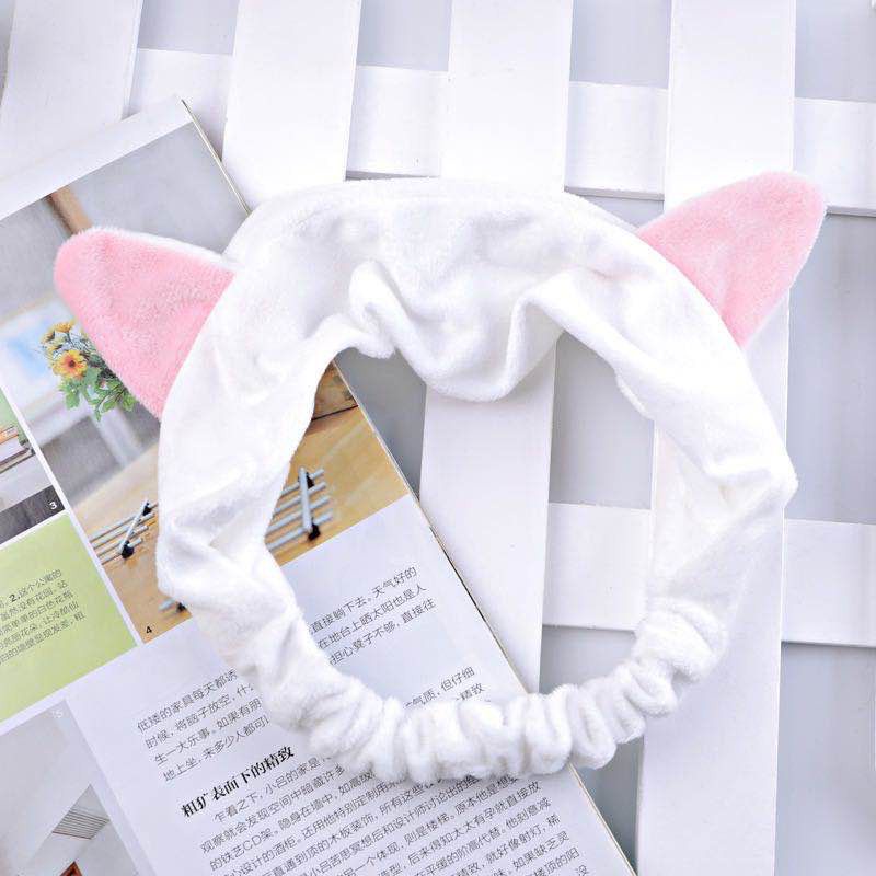 Bandana Bando Korea Import Headband Kain Karet Motif Kuping Kucing Telinga Kelinci Kepala Rambut