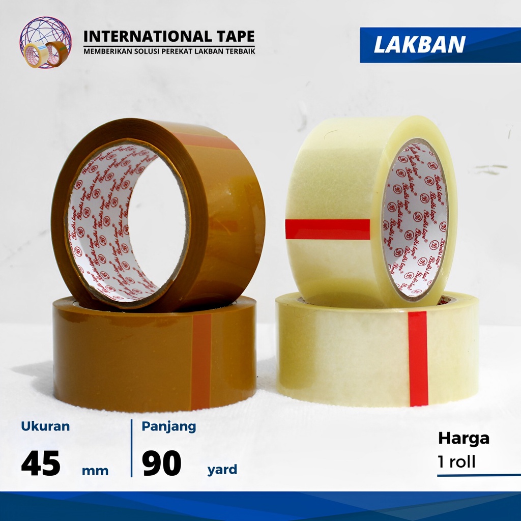 

Plakban OPP lakban BODHI " bening coklat 45mm x 90 yard TAPE "PERPCS