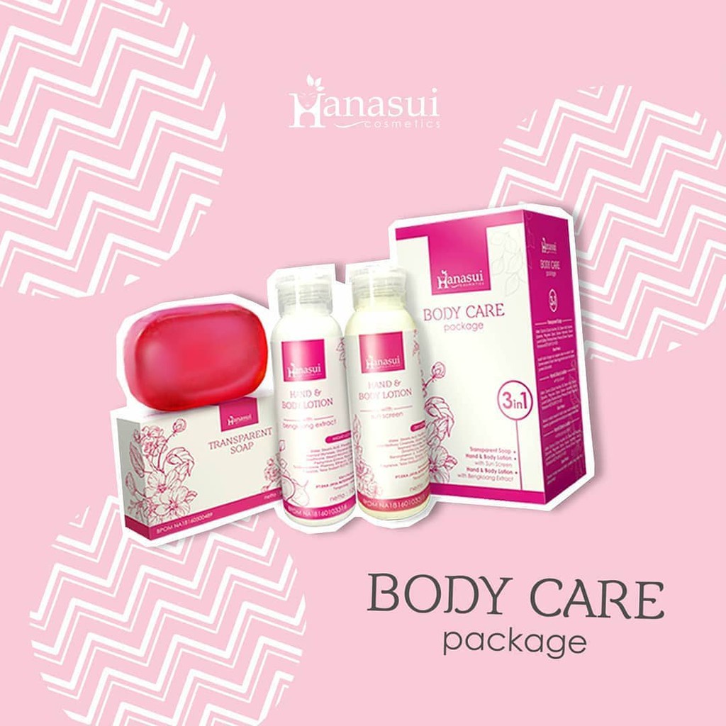 HANASUI BODY CARE 3IN1 / PAKET LOTION HANASUI / ORIGINAL BPOM