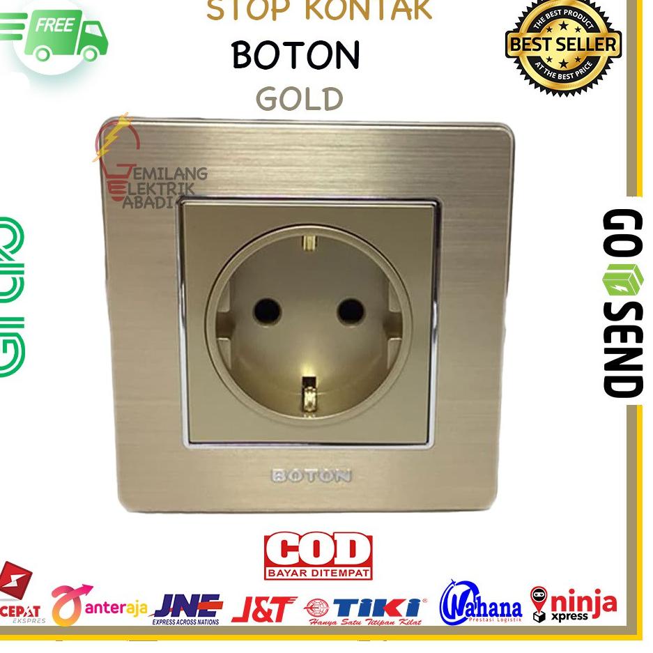 Terlaris STOP KONTAK BOTON MINIMALIS GOLD K2-009 TERMURAH MINIMALIST