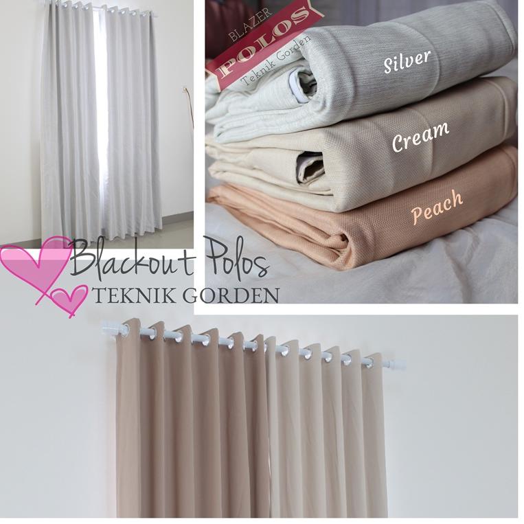 HARGA BERSAHABAT Gorden Blackout blazer polos PEACH SILVER CREAM jendela pintu minimalis tirai