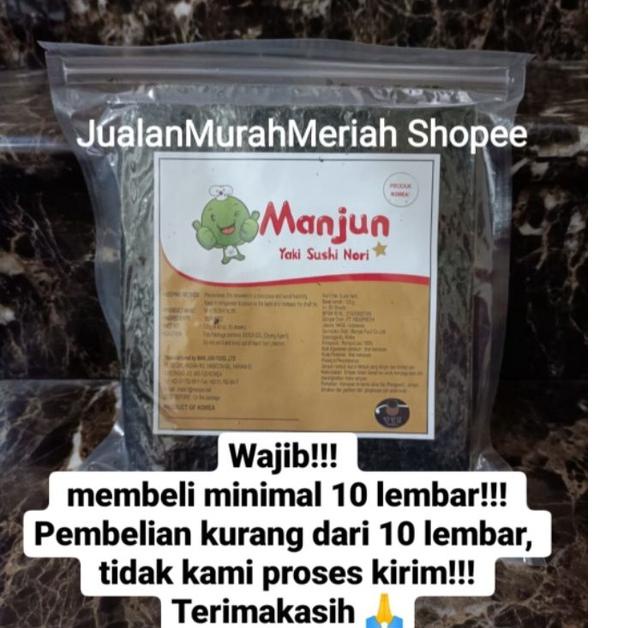 

Terbaru MANJUN Yaki Sushi Nori 10 Lembar Repack