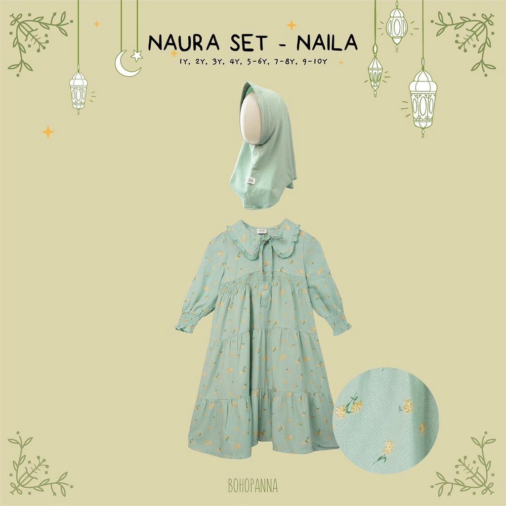 Bohopanna Naura Set / Dress Anak Perempuan Raya Collection